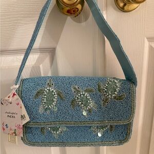 Handcrafted in India Beaded Turtle Bag